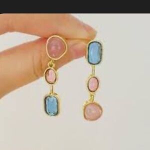 Gemstone drop earrings